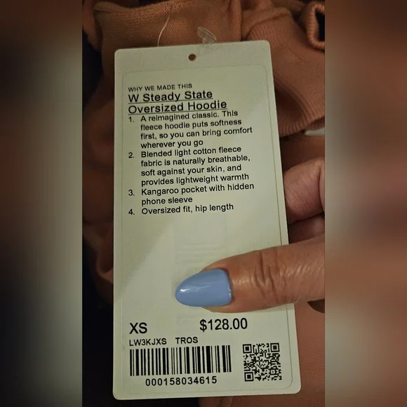 NWT Lululemon Steady State Oversized Hoodie Sweatshirt Tea Rose - Picture 4 of 5